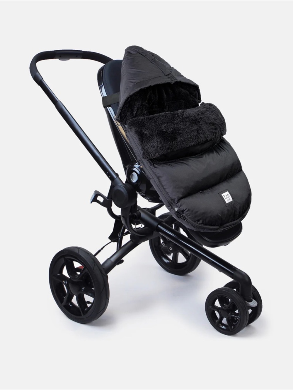 Black Stroller Footmuff with Plush Lining Plushpod